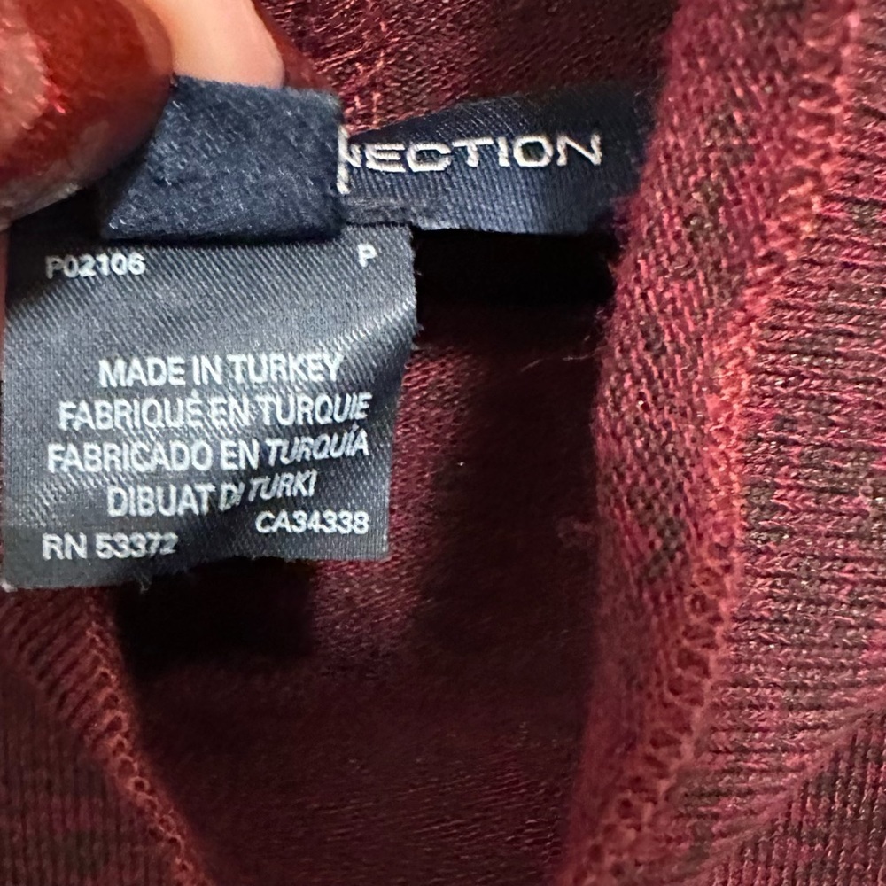French Connection Maroon Red Turtleneck Knit Fitted Mini Dress L Stretch NWT - Picture 6 of 8